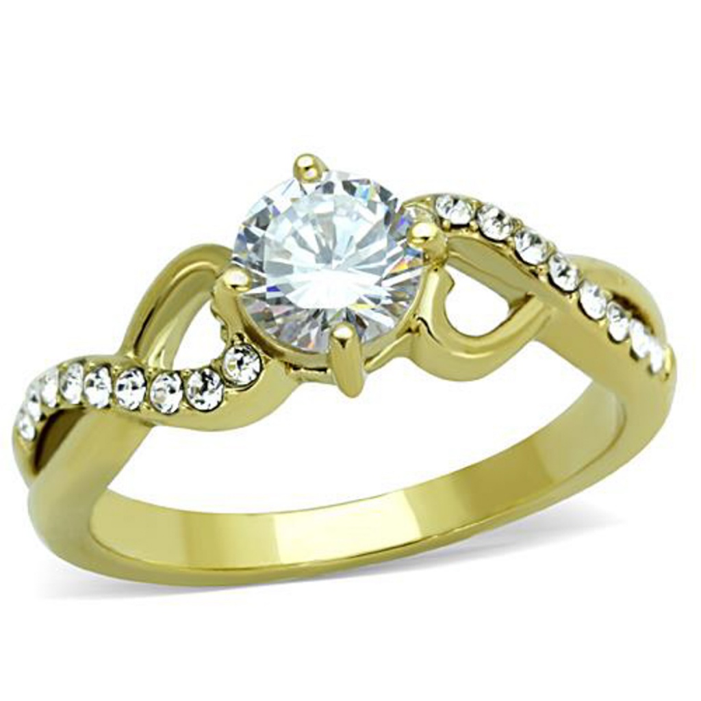 89 Ct Zirconia Stainless Steel Engagement Ring
